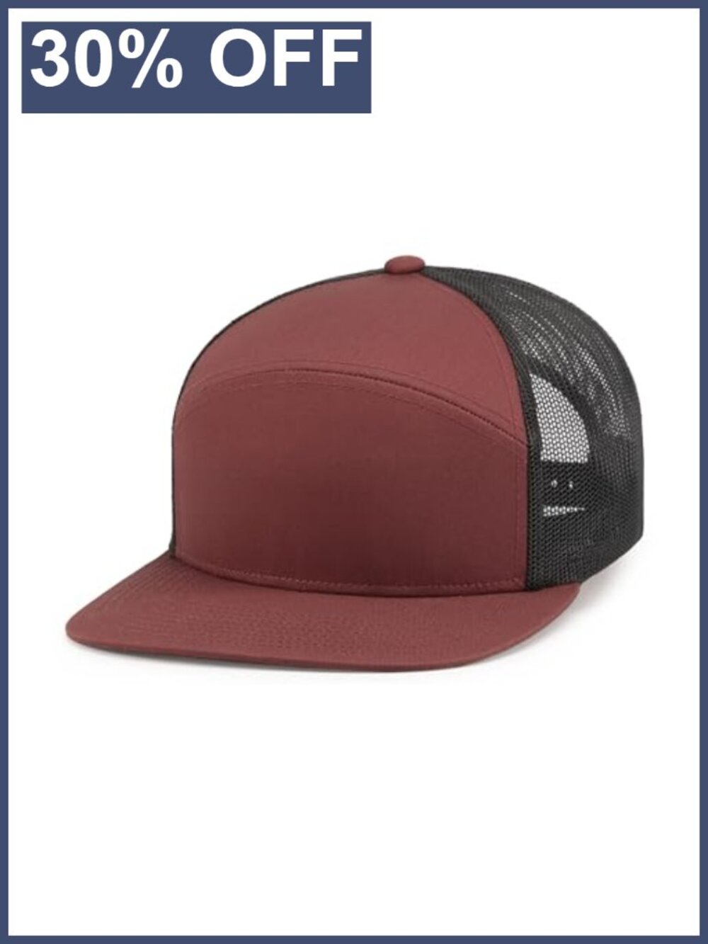Trucker Snapback Cap Poly Cotton Mesh Breathable Adjustable